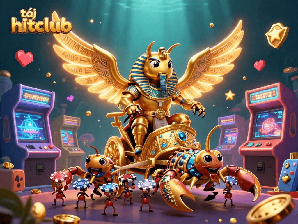 Experience excitement with tải hitclub in a vibrant 3D casino world, featuring unique gaming characters and elements.