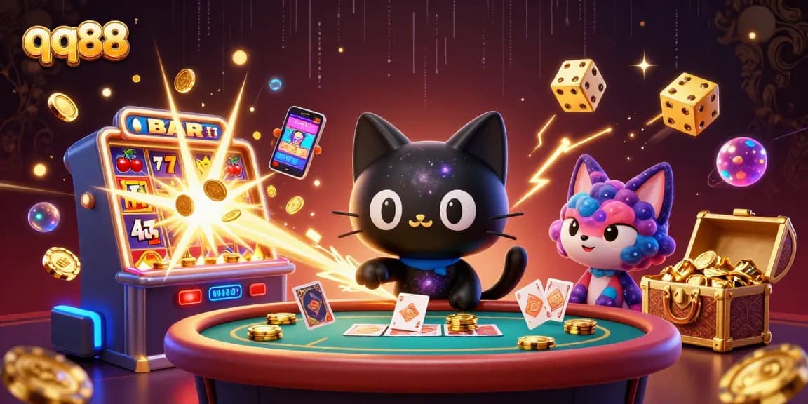Experience the thrill of qq88 by winning with stacked casino chips and an immersive gaming environment.