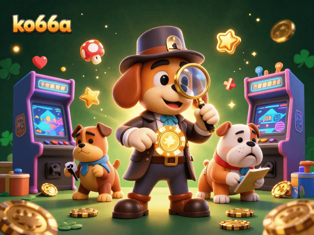 Explore the exciting world of ko66a with a gambling detective and vibrant game elements.
