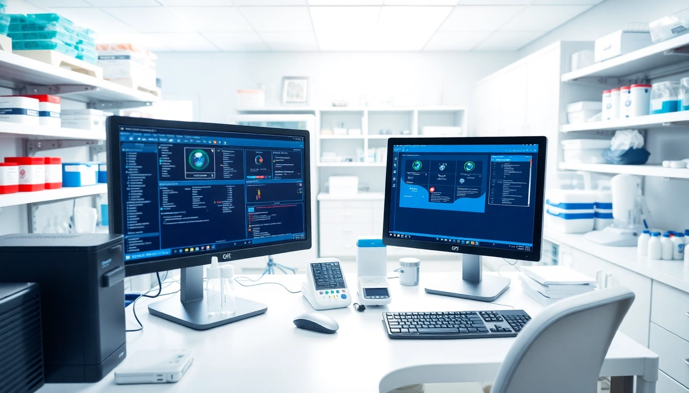 Alles Wichtige hier ansehen ueber den Laborbestellprozess. Professionelle Arbeitsstation mit modernem Softwareinterface.