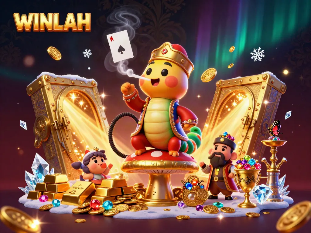 Winlah offers a vibrant 3D casino scene featuring unique characters and rich gambling elements.