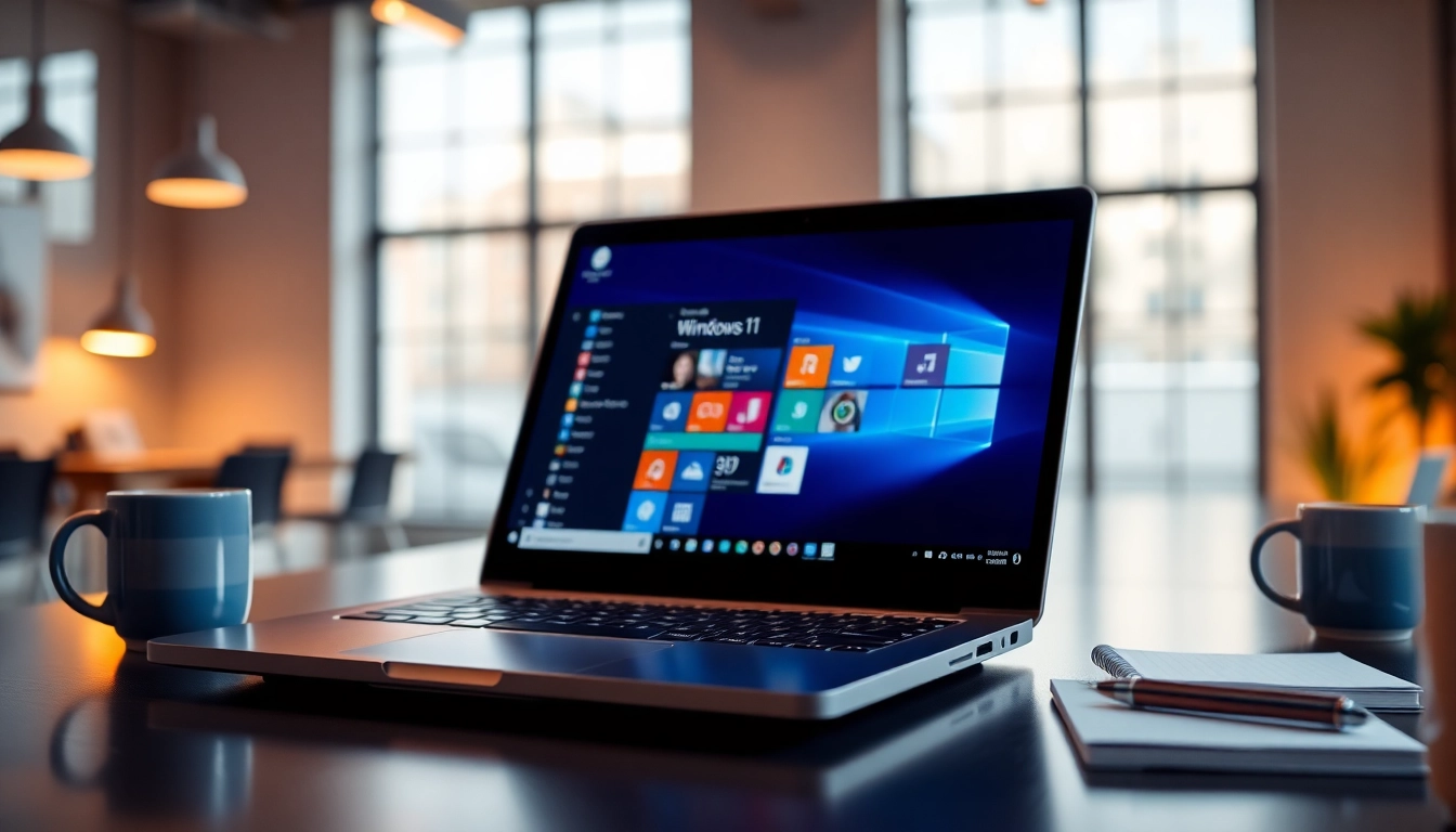 Optimieren Sie Ihre Produktivität mit der Microsoft Windows 11 Professional Vollversion für 1 PC auf einem eleganten Laptop.