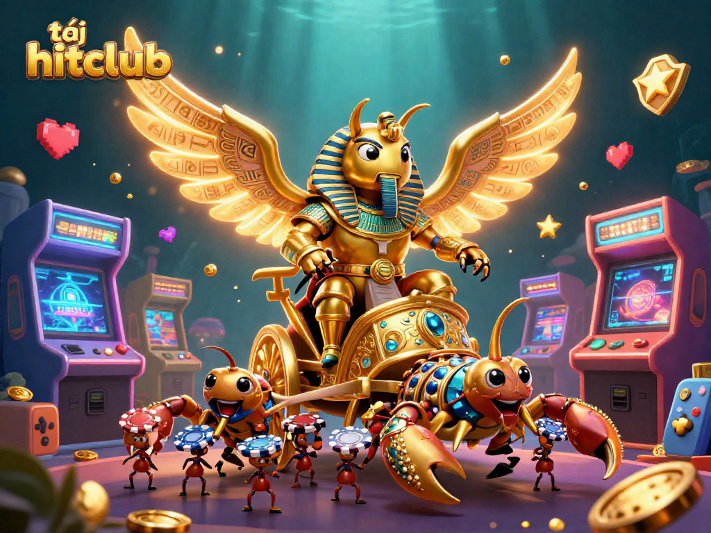 Experience excitement with tải hitclub in a vibrant 3D casino world, featuring unique gaming characters and elements.