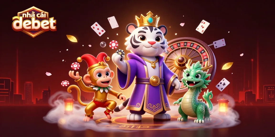 Experience the excitement of nhà cái Debet with a vibrant 3D casino scene featuring iconic characters.