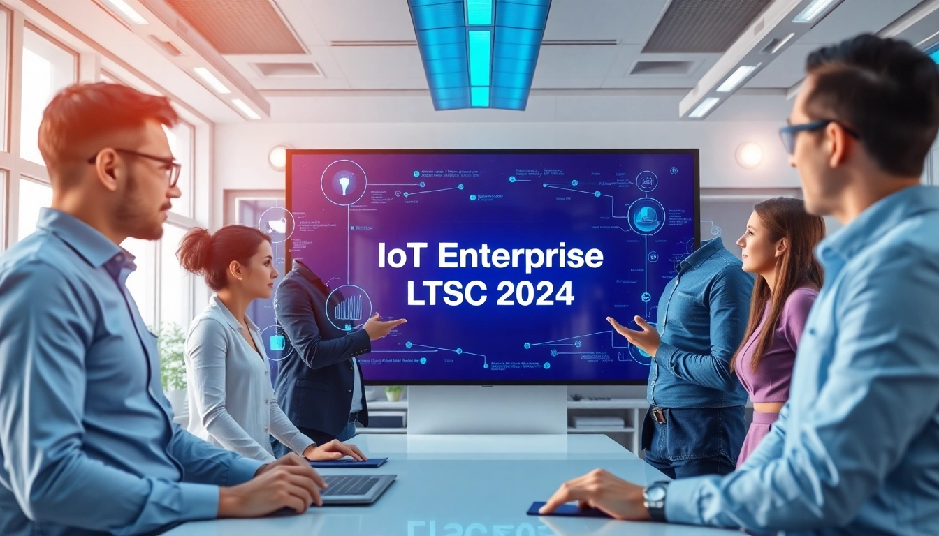 Die Vorteile von IoT Enterprise LTSC 2024 kaufen in einer modernen Büroumgebung darstellen.